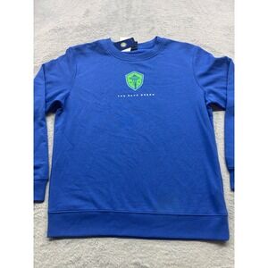 MLS Seattle Sounders FC Mens Medium Blue The Rave Green Crewneck Sweatshirt NWT